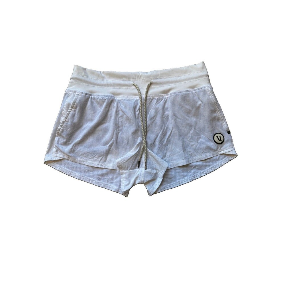 Vuori Seabreeze White Performance Shorts Lined Size Small